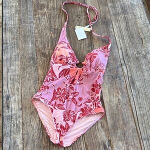 ONSHORE Floral  Halter One-Piece Swimsuit NWT
